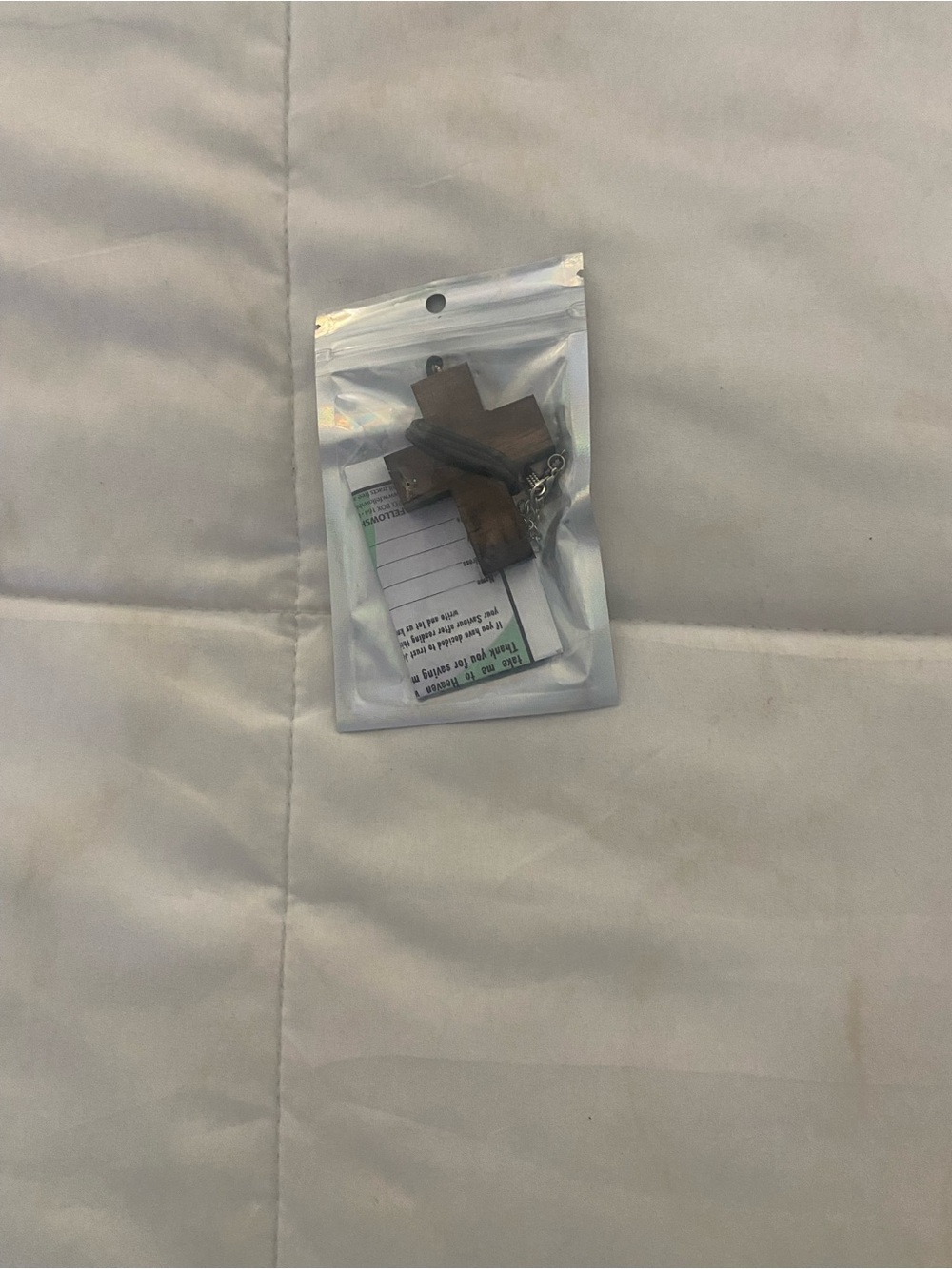 Wooden Cross Keychain - Brown